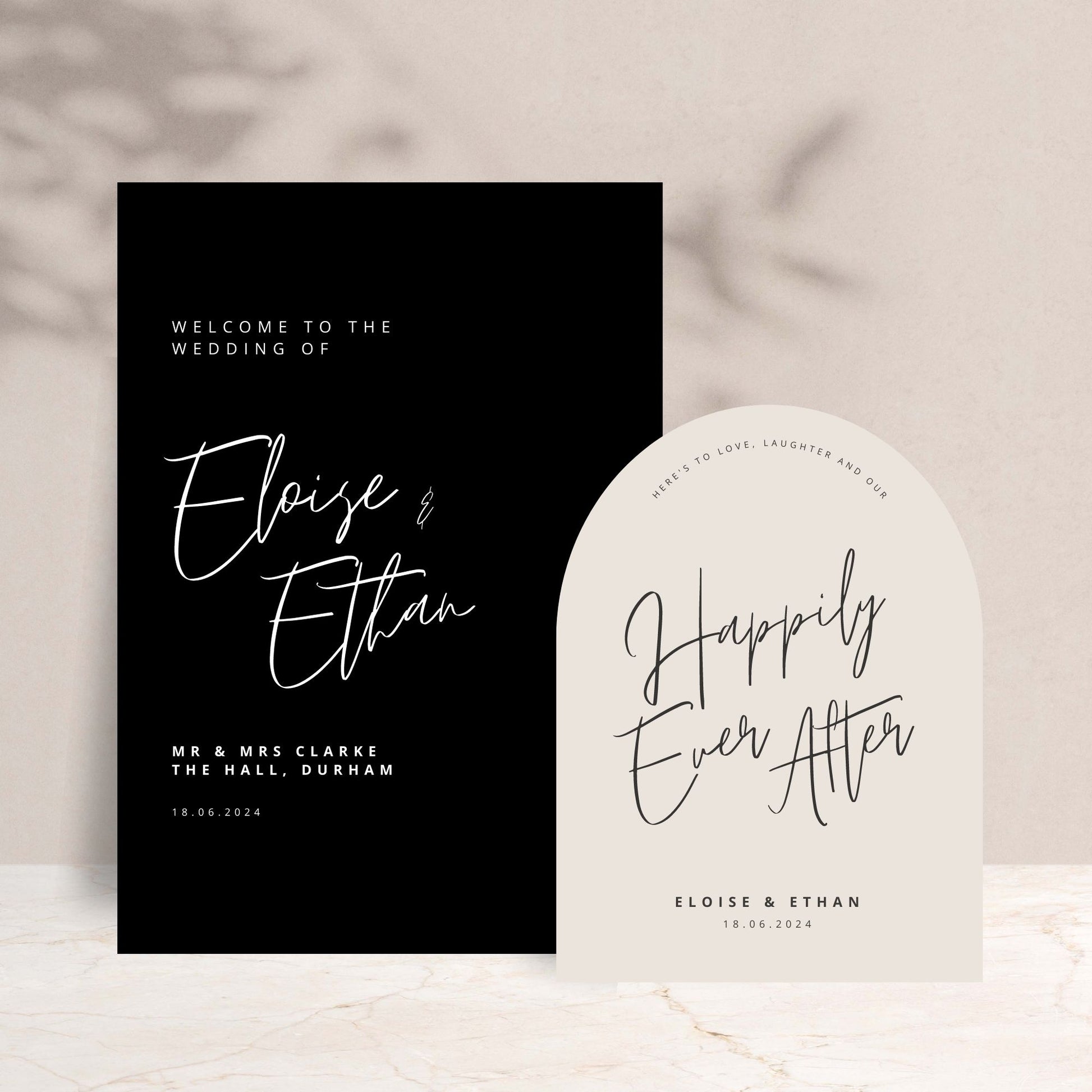 ELOISE Wedding Welcome Sign Set of 2 - Wedding Ceremony Stationery available at The Ivy Collection | Luxury Wedding Stationery