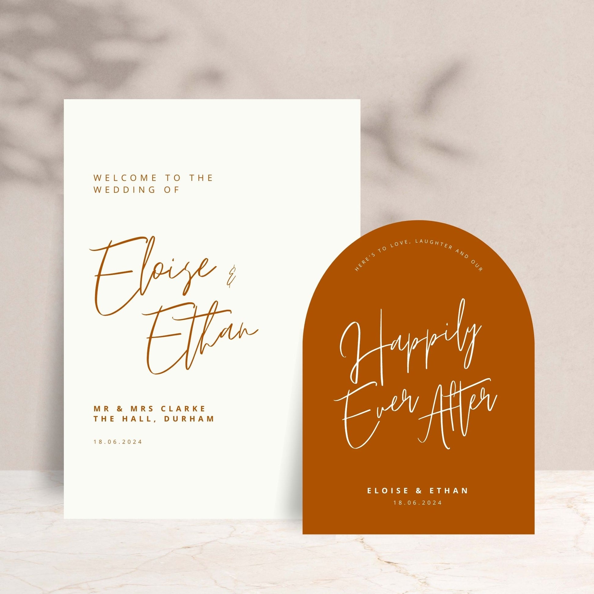 ELOISE Wedding Welcome Sign Set of 2 - Wedding Ceremony Stationery available at The Ivy Collection | Luxury Wedding Stationery