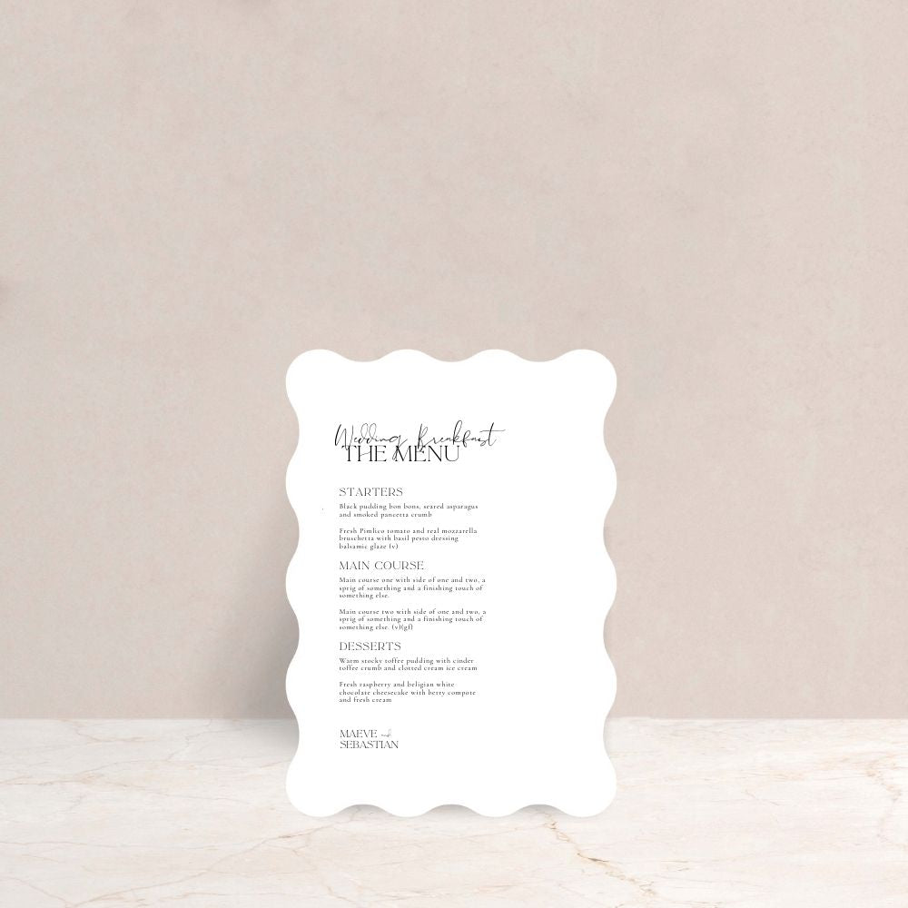 MAEVE Wedding Menus