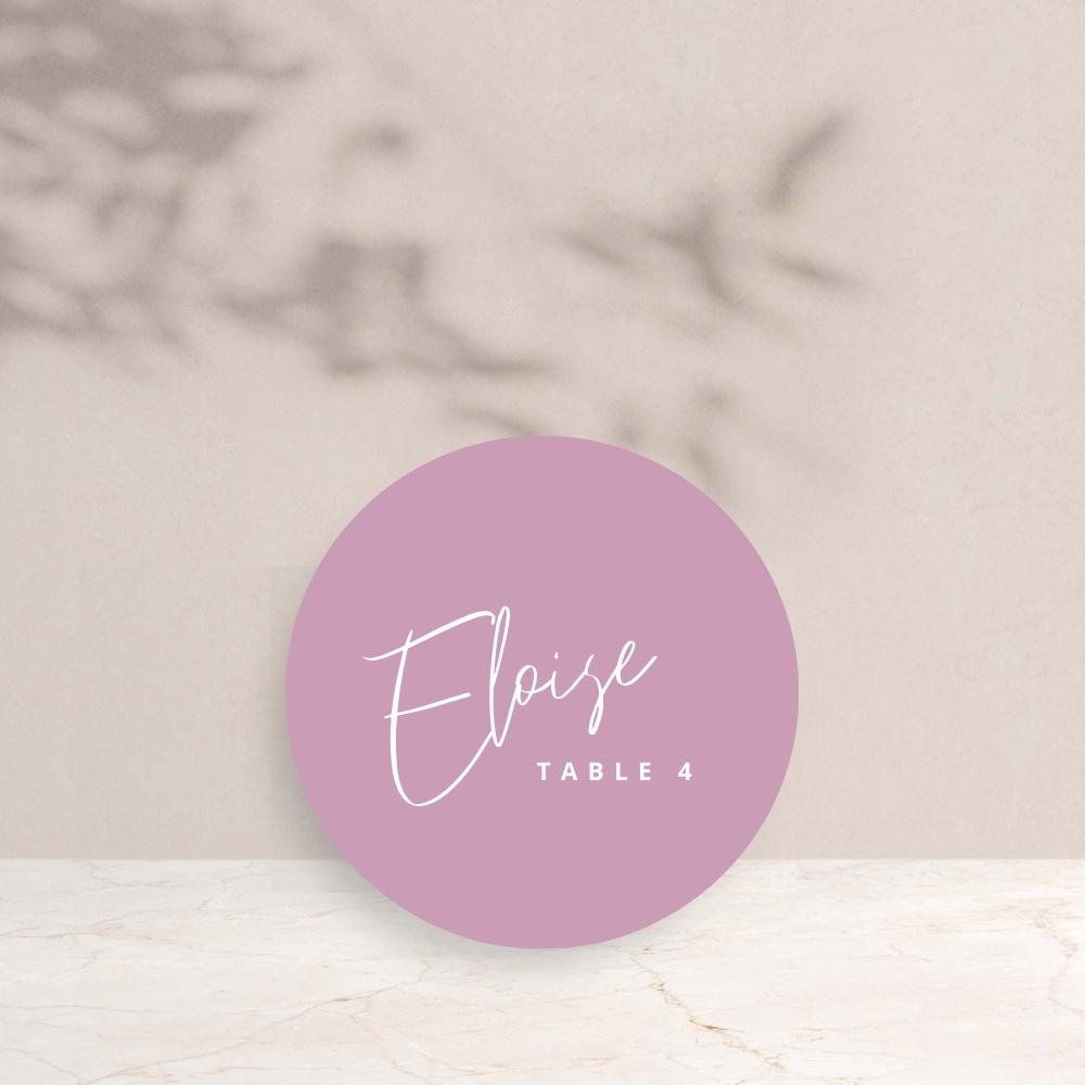 ELOISE Wedding Circle Place Cards - Wedding Reception Stationery available at The Ivy Collection | Luxury Wedding Stationery