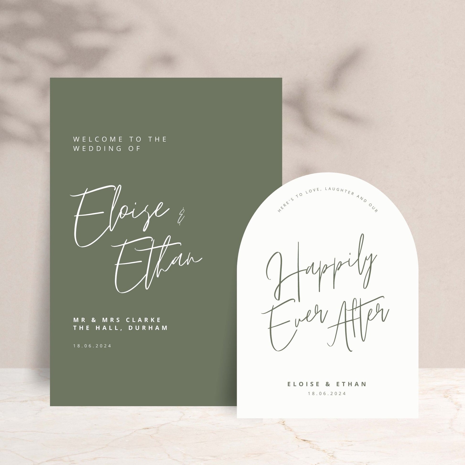 ELOISE Wedding Welcome Sign Set of 2 - Wedding Ceremony Stationery available at The Ivy Collection | Luxury Wedding Stationery