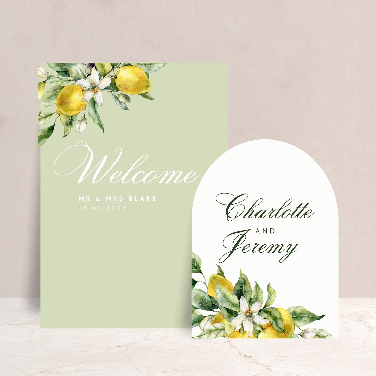 CHARLOTTE Wedding Welcome Sign Set of 2 - Wedding Ceremony Stationery available at The Ivy Collection | Luxury Wedding Stationery