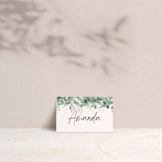 AMANDA Eucalyptus Wedding Place Cards - Wedding Reception Stationery available at The Ivy Collection | Luxury Wedding Stationery