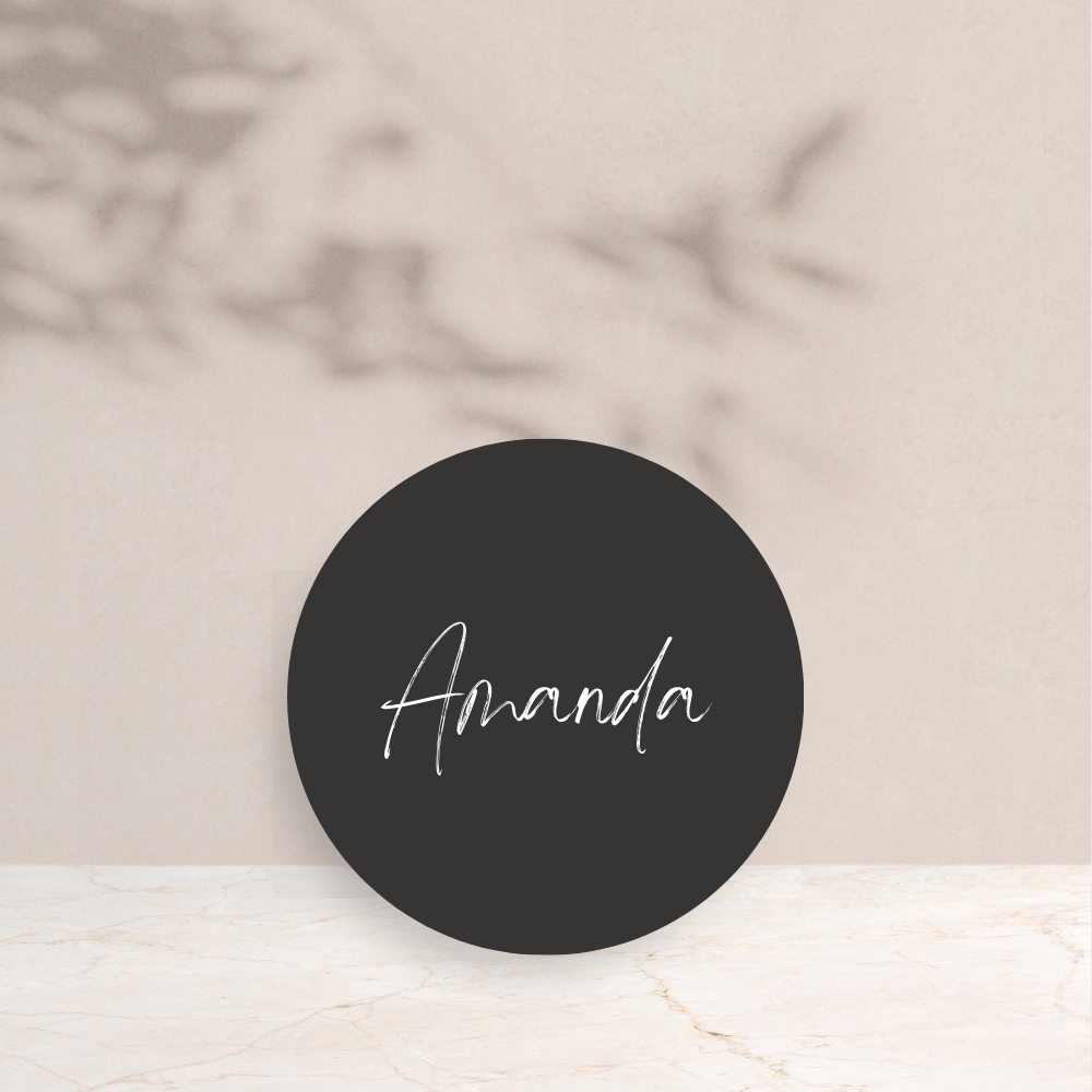 Amanda Wedding Circle Place Cards