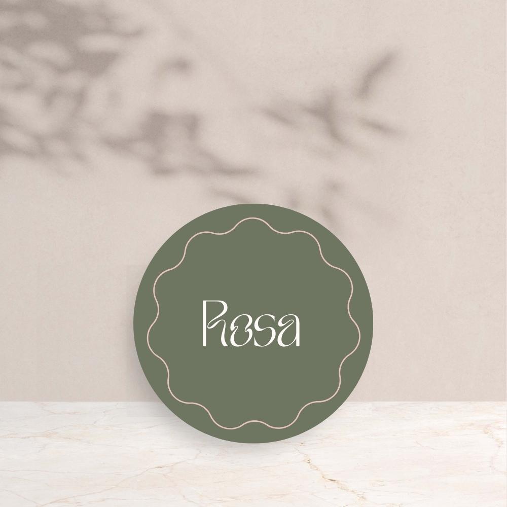 ROSA Wedding Circle Place Cards - Wedding Reception Stationery available at The Ivy Collection | Luxury Wedding Stationery