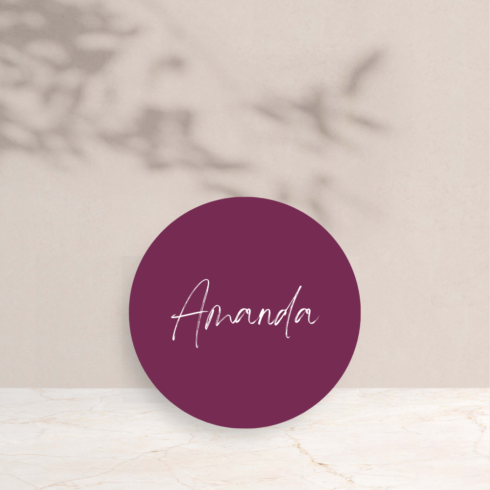 Amanda Wedding Circle Place Cards