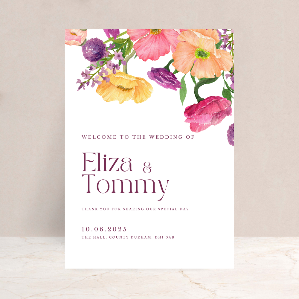 Eliza Wildflower Wedding Sign