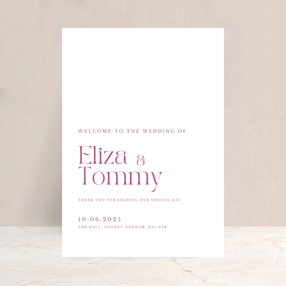 Eliza Wedding Welcome Sign