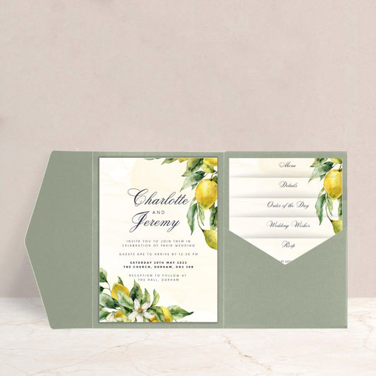 CHARLOTTE Wedding Luxury Pocketfold Invitation - Wedding Invitations available at The Ivy Collection | Luxury Wedding Stationery