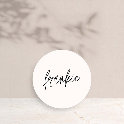 FRANKIE Wedding Circle Place Cards - Wedding Reception Stationery available at The Ivy Collection | Luxury Wedding Stationery
