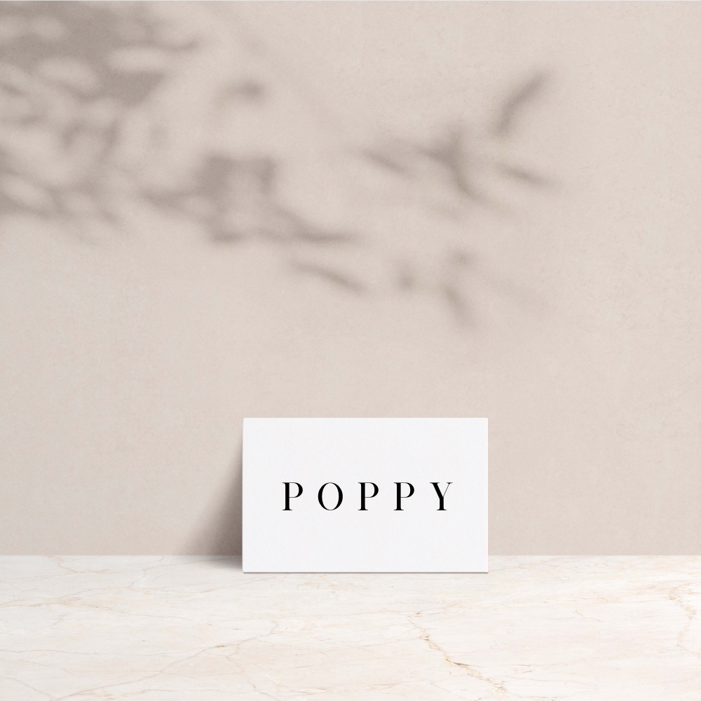 Poppy Wedding Tent Fold Place Cards
