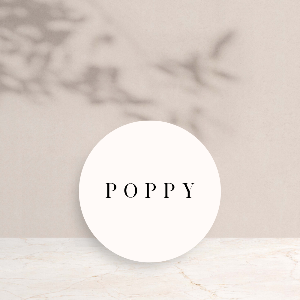 Poppy Wedding Circle Place Cards