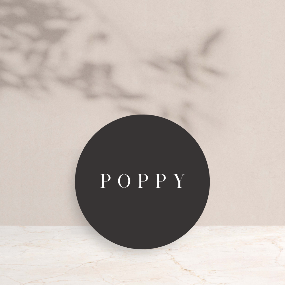 Poppy Wedding Circle Place Cards