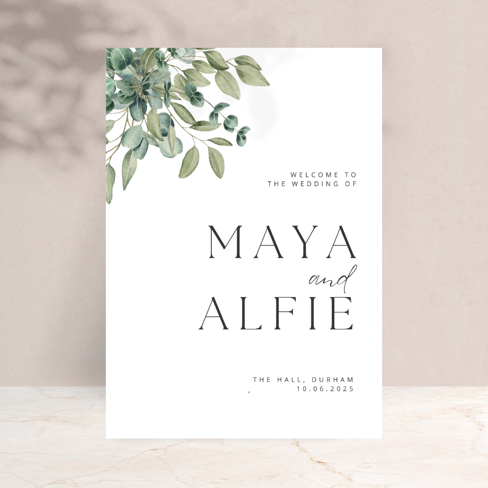 Maya Eucalyptus Wedding Sign