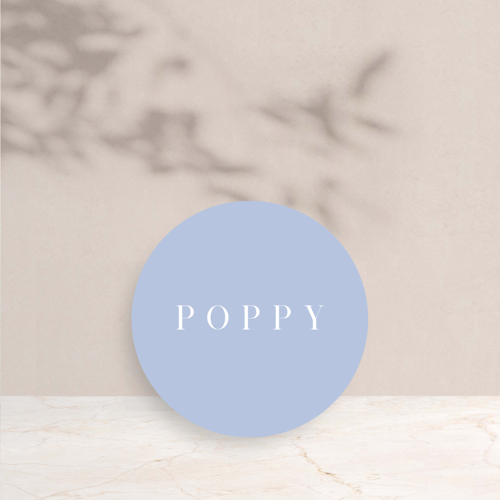Poppy Wedding Circle Place Cards