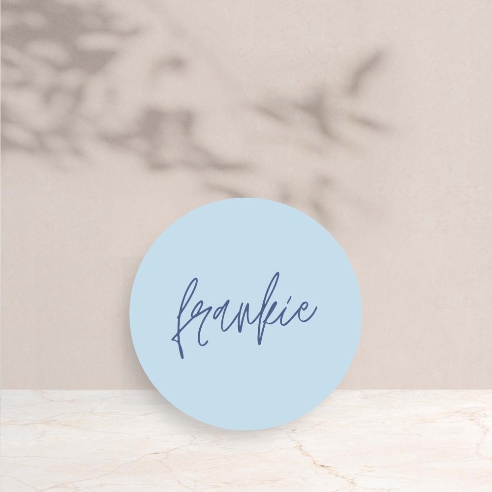 FRANKIE Wedding Circle Place Cards - Wedding Reception Stationery available at The Ivy Collection | Luxury Wedding Stationery