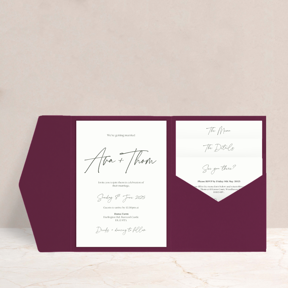Ava Wedding Luxury Pocketfold Invitation
