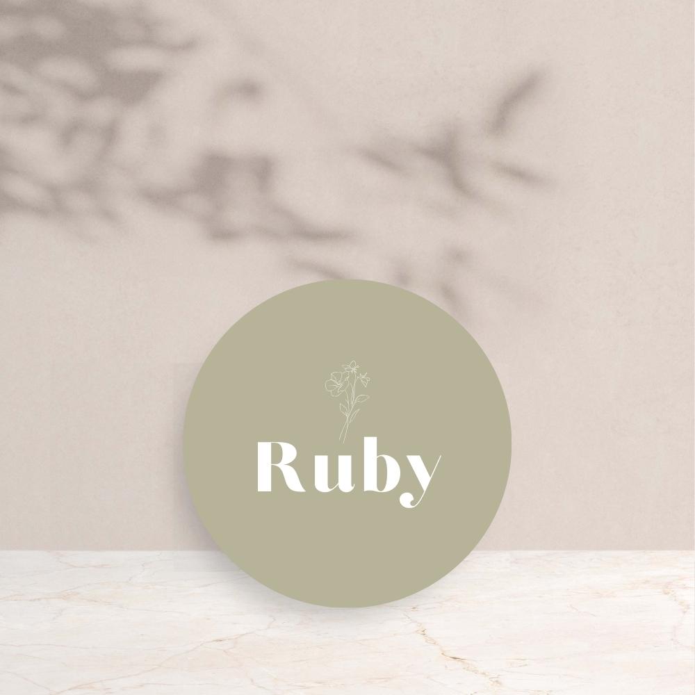 RUBY Wedding Circle Place Cards - Wedding Reception Stationery available at The Ivy Collection | Luxury Wedding Stationery