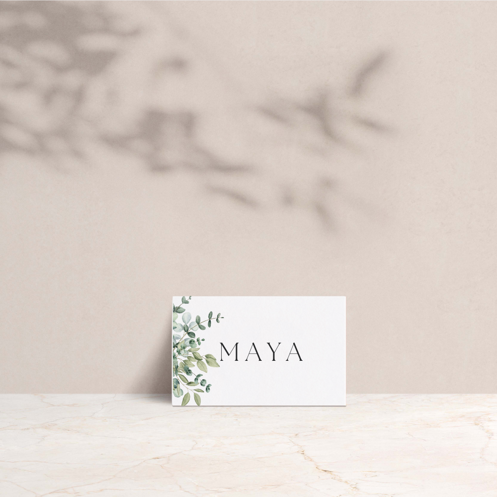 Maya Wedding Tent Fold Place Cards