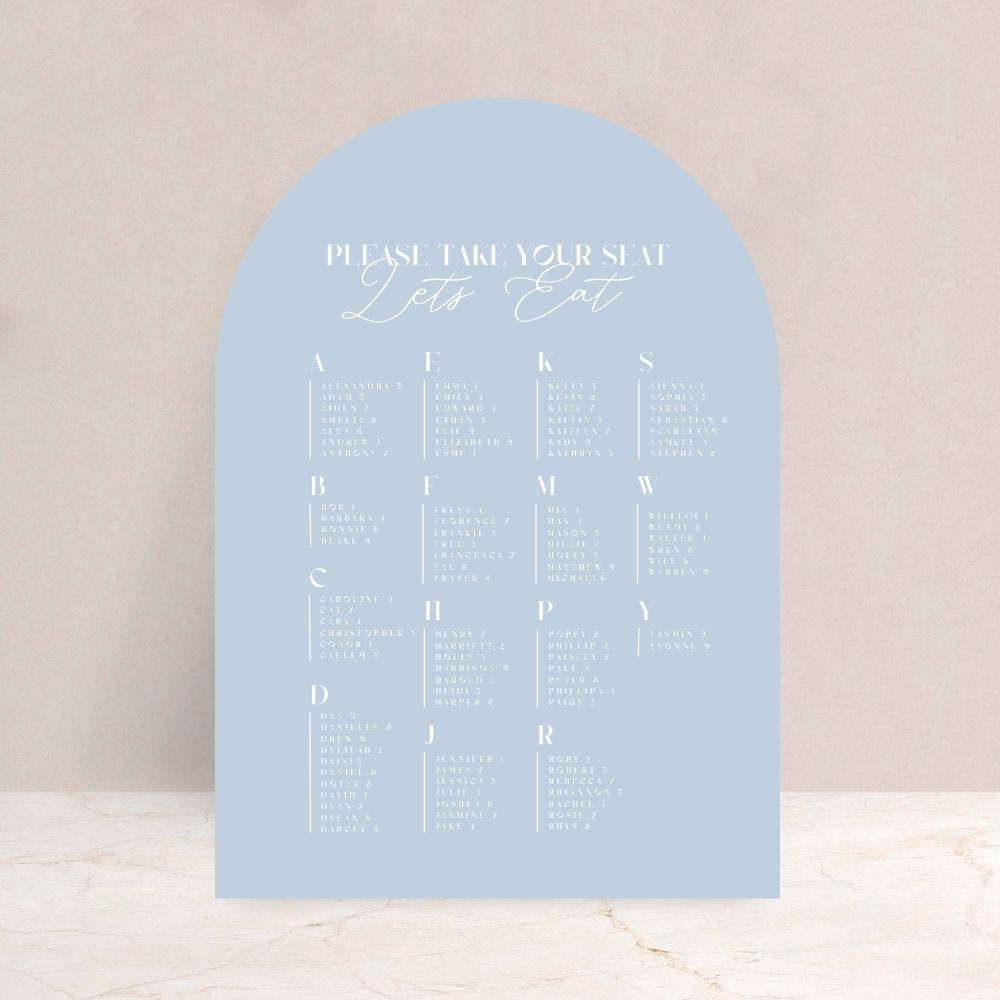 ANNABEL Wedding Reception Table Plan Sign - Wedding Ceremony Stationery available at The Ivy Collection | Luxury Wedding Stationery