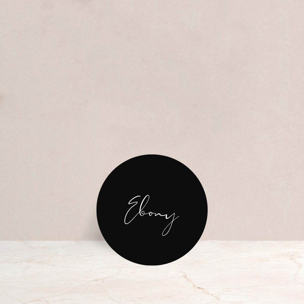 Ebony Wedding Circle Place Cards