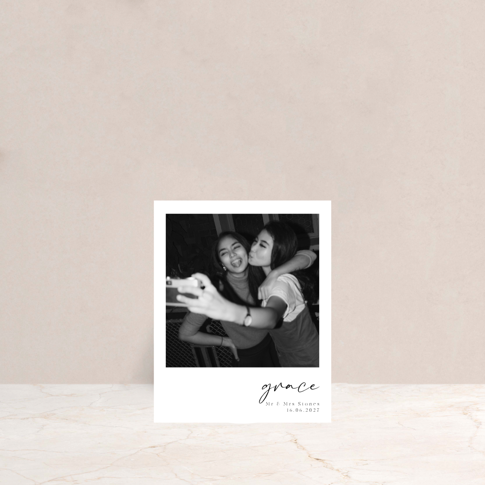 Grace Wedding Polaroid Style Photo Place Cards