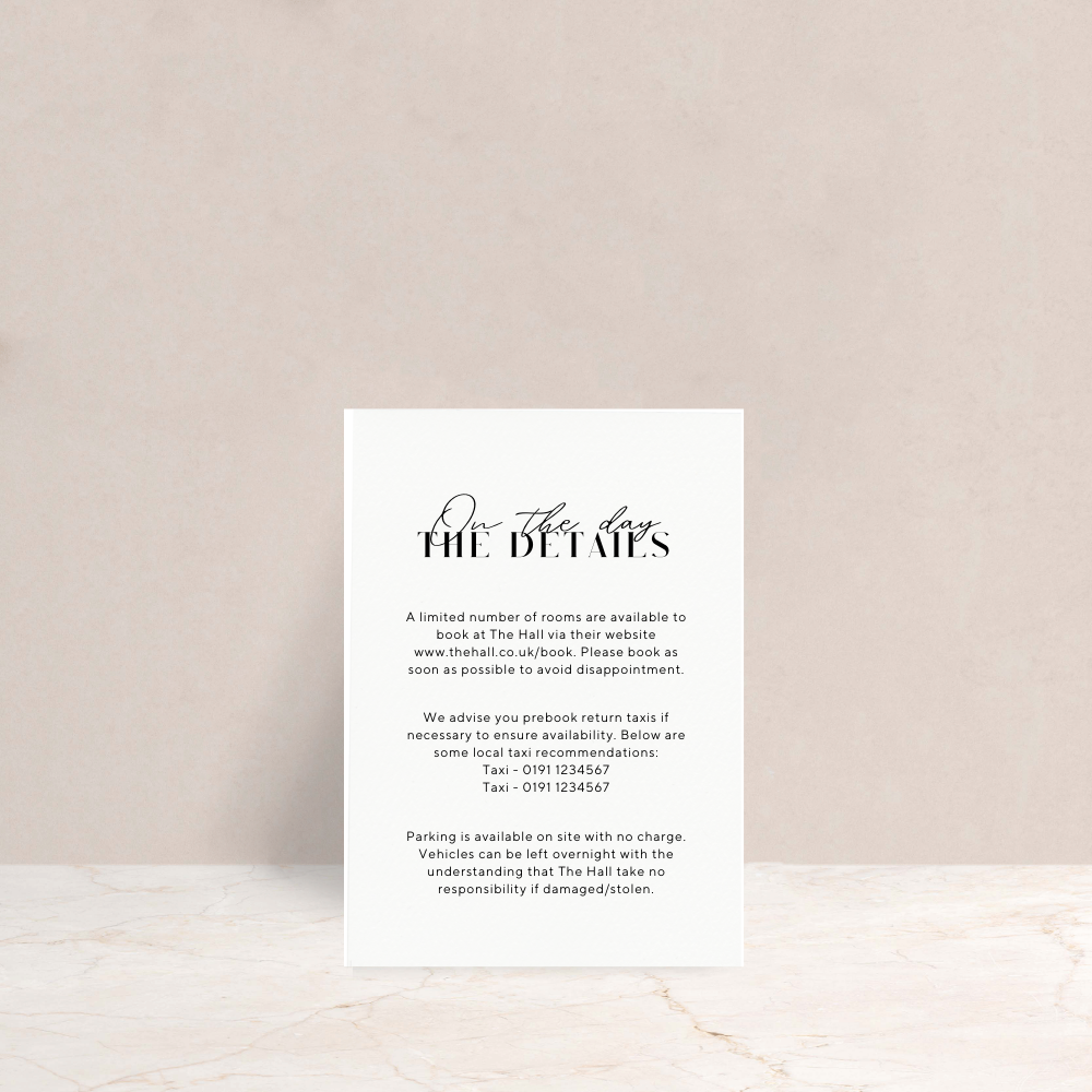 Annabel Wedding Invitation Detail Card - The Ivy Collection | Luxury Wedding Stationery