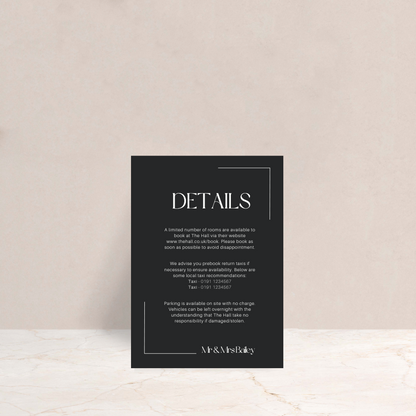 Isobel Wedding Invitation Detail Card