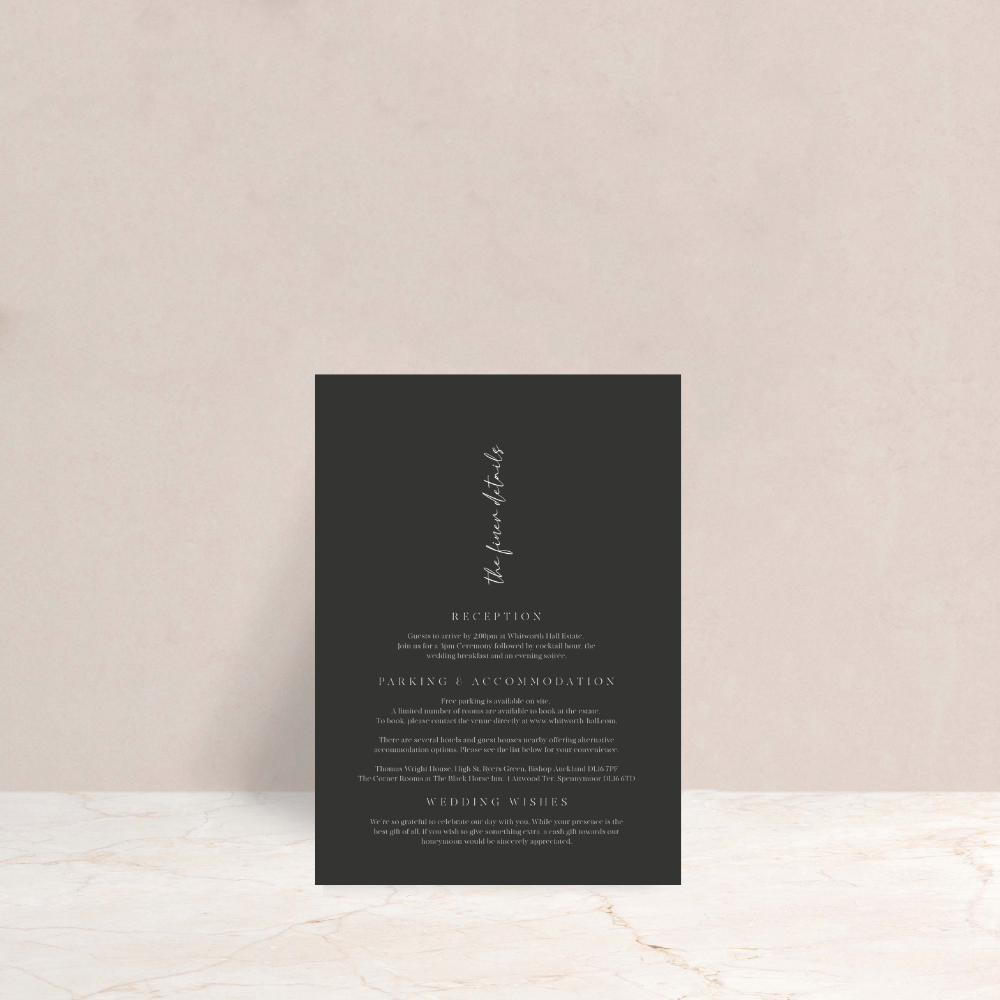 Grace Wedding Invitation Detail Card