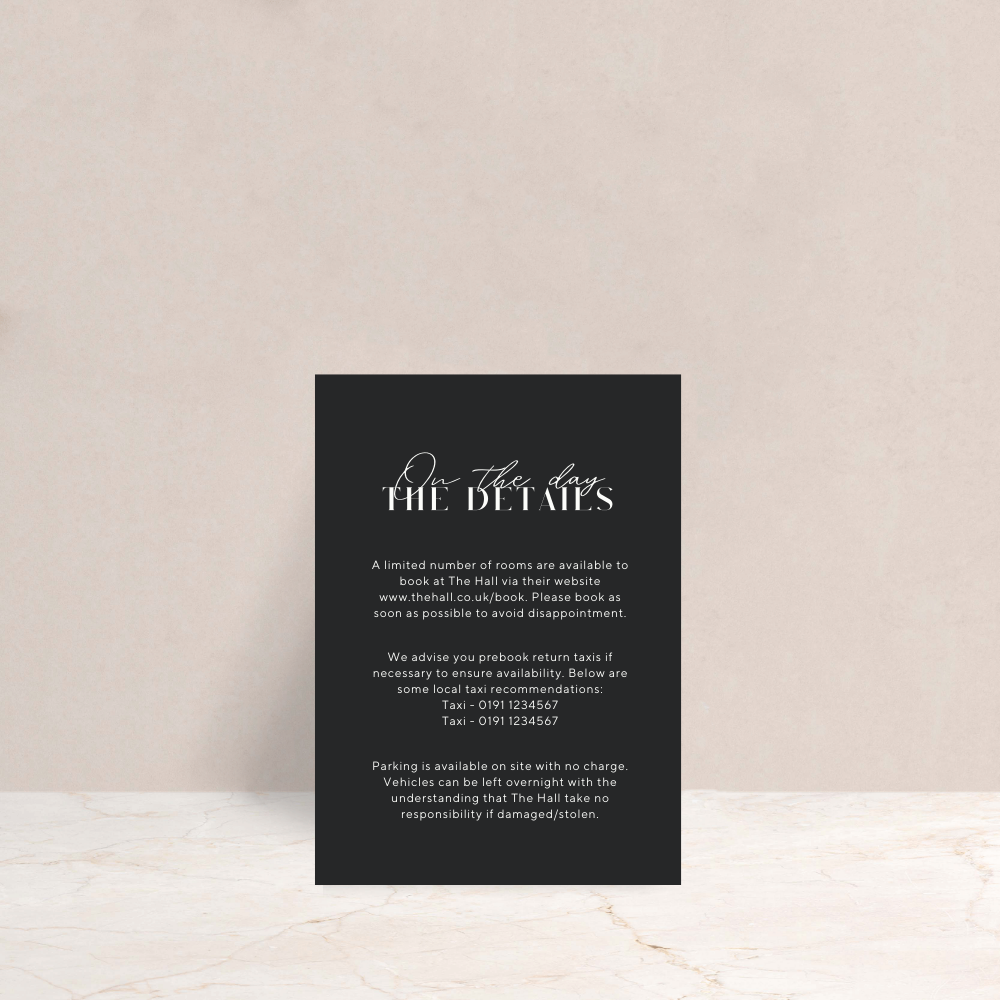Annabel Wedding Invitation Detail Card - The Ivy Collection | Luxury Wedding Stationery