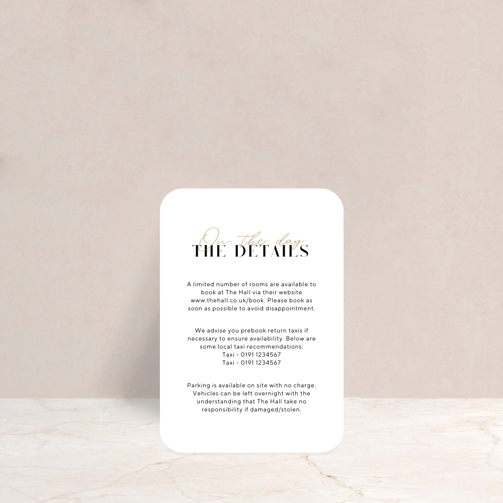Annabel Wedding Invitation Detail Card - The Ivy Collection | Luxury Wedding Stationery