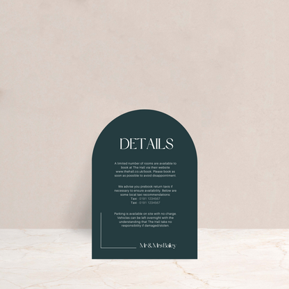 Isobel Wedding Invitation Detail Card