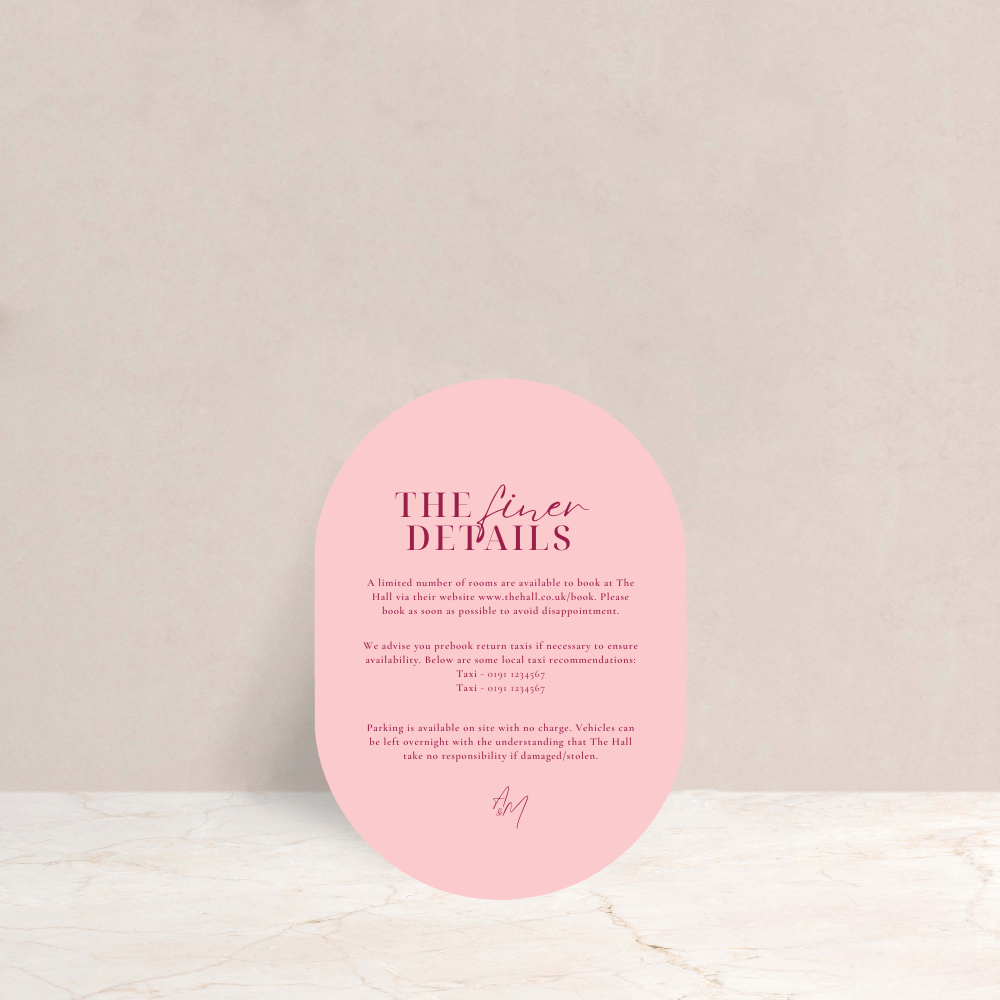 Amelia Wedding Invitation Detail Card - The Ivy Collection | Luxury Wedding Stationery