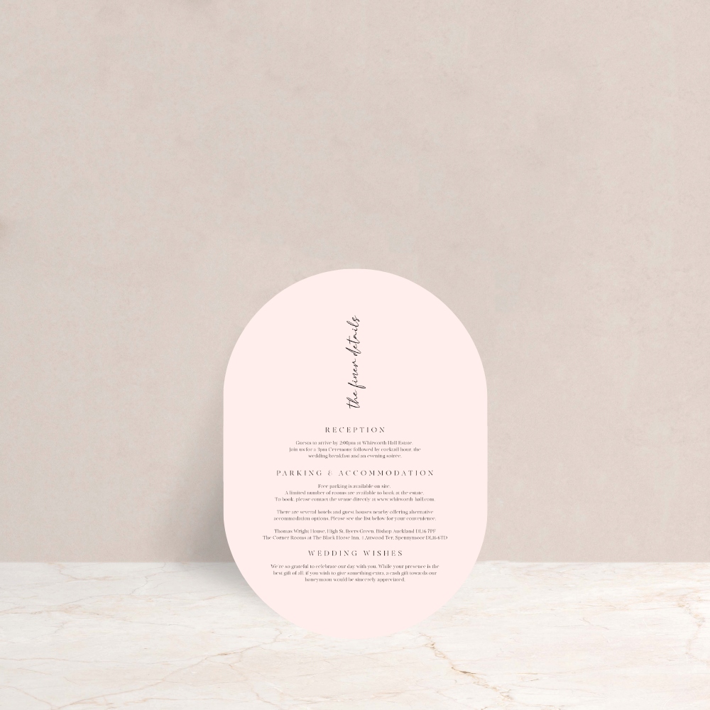 Grace Wedding Invitation Detail Card
