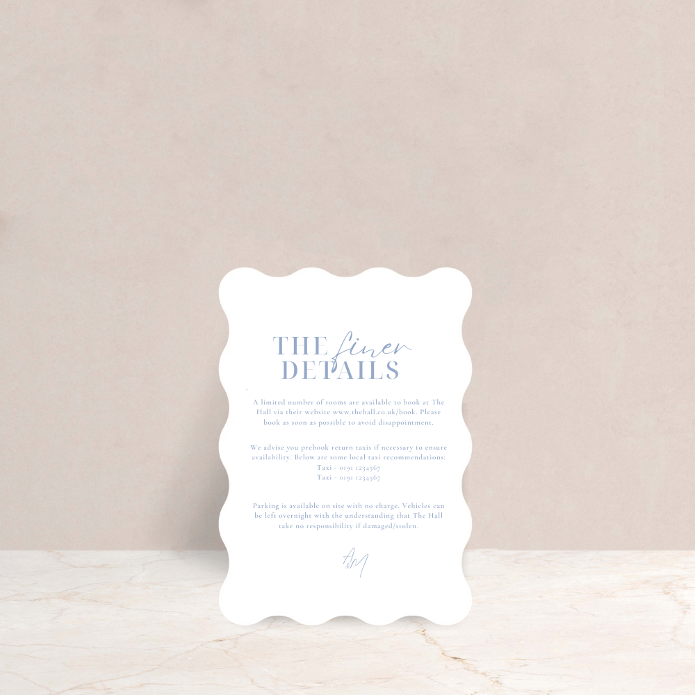 Amelia Wedding Invitation Detail Card - The Ivy Collection | Luxury Wedding Stationery