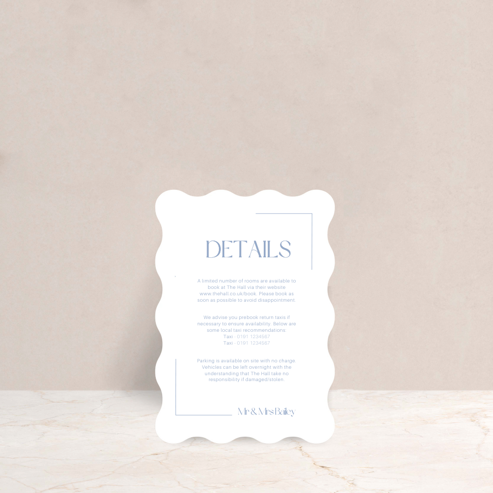 Isobel Wedding Invitation Detail Card
