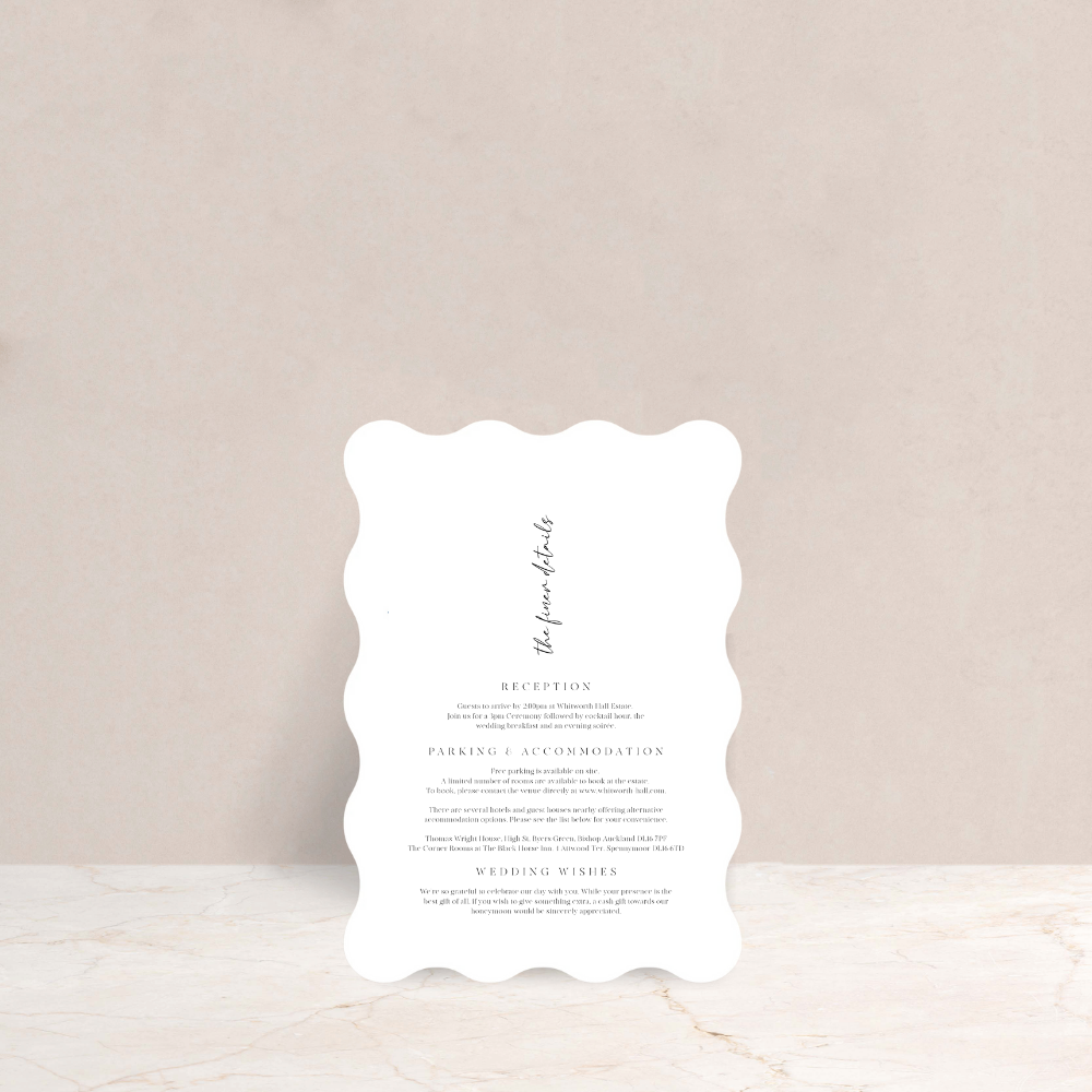 Grace Wedding Invitation Detail Card