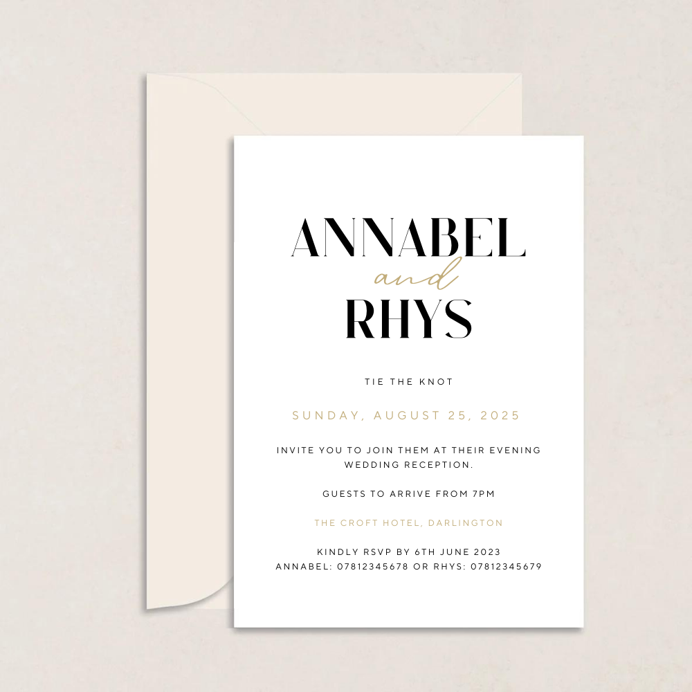 Annabel Evening Wedding Invitation - The Ivy Collection | Luxury Wedding Stationery
