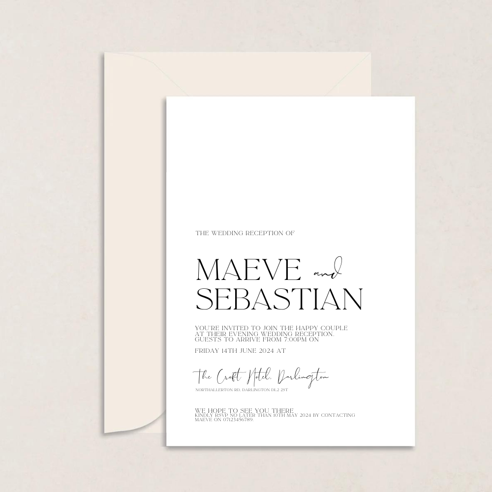 Maeve Evening Wedding Invitation - The Ivy Collection | Luxury Wedding Stationery