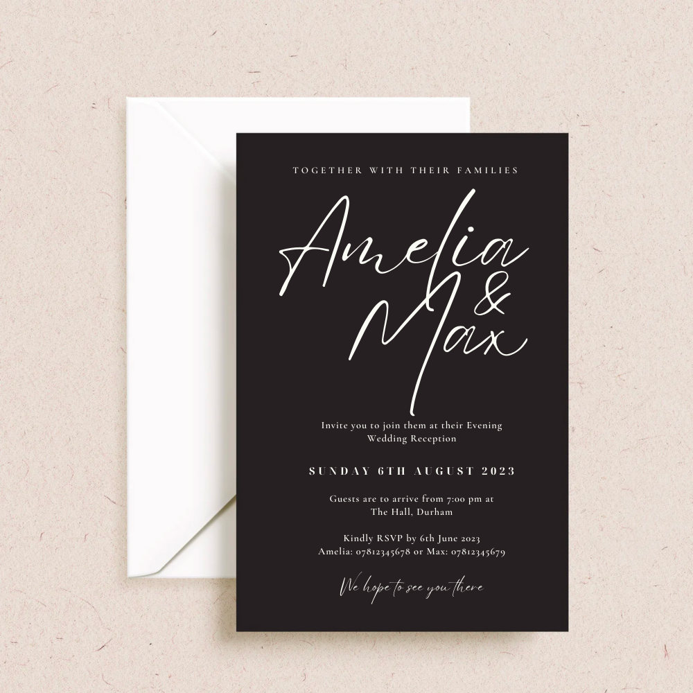 Amelia Evening Wedding Invitation - The Ivy Collection | Luxury Wedding Stationery