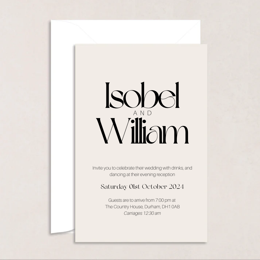 Isobel Evening Wedding Invitation