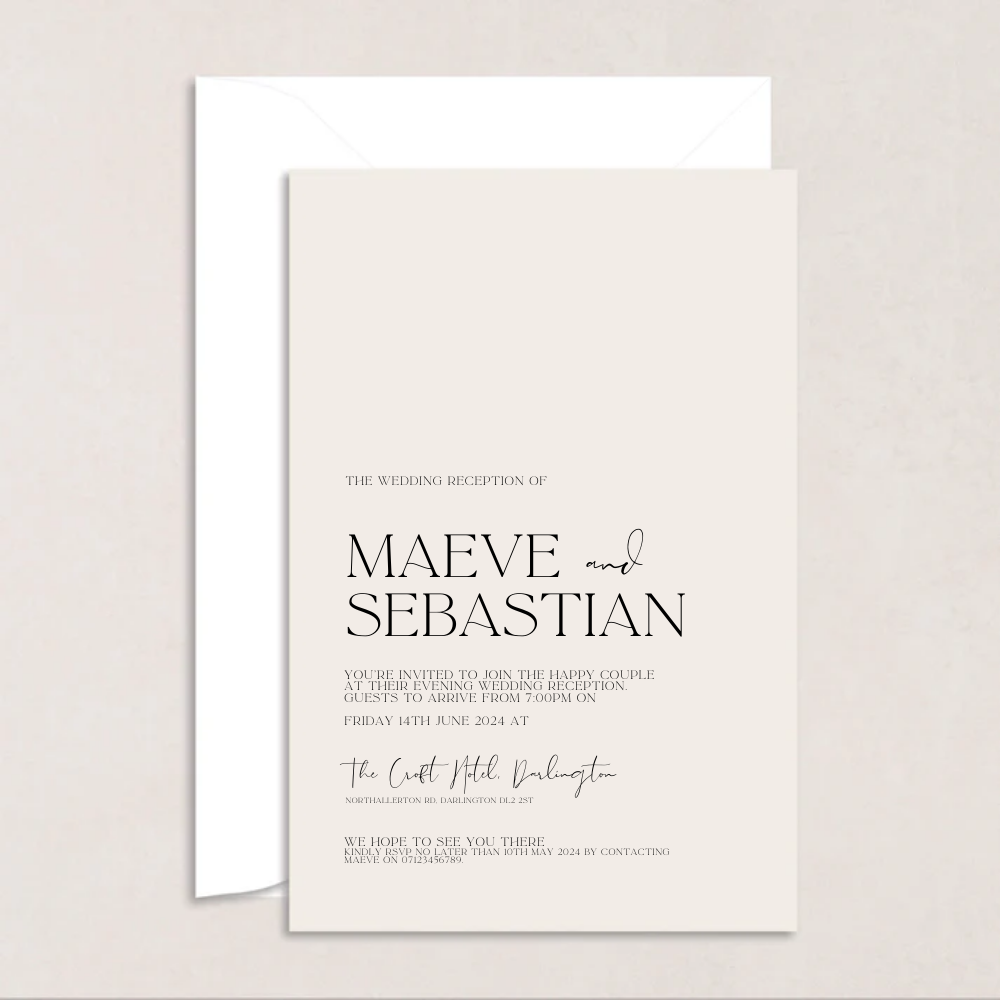 Maeve Evening Wedding Invitation - The Ivy Collection | Luxury Wedding Stationery