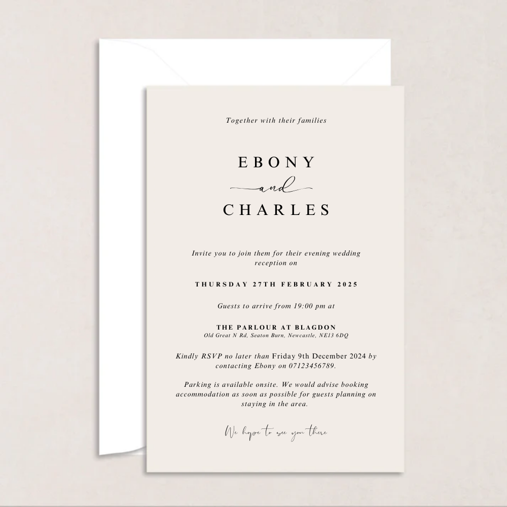 Ebony Evening Wedding Invitation