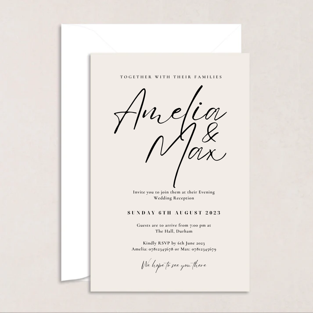 Amelia Evening Wedding Invitation - The Ivy Collection | Luxury Wedding Stationery