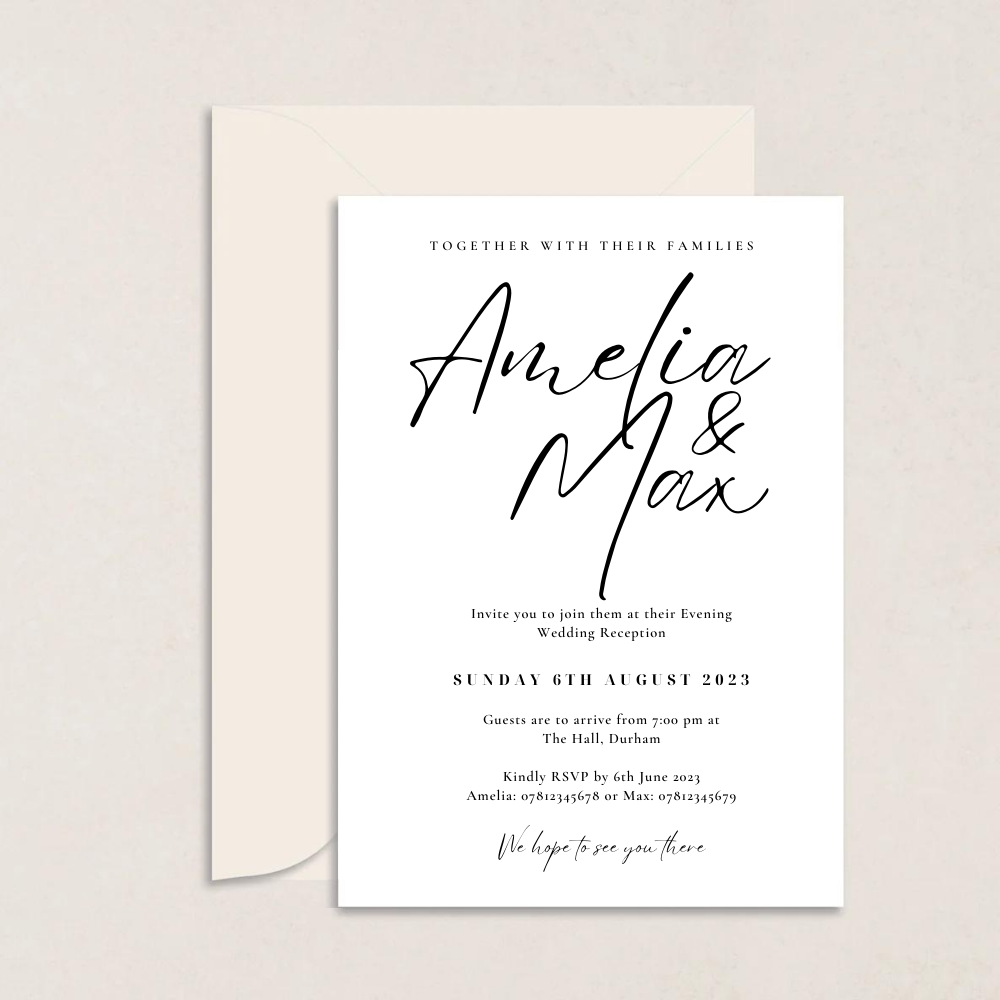 Amelia Evening Wedding Invitation - The Ivy Collection | Luxury Wedding Stationery