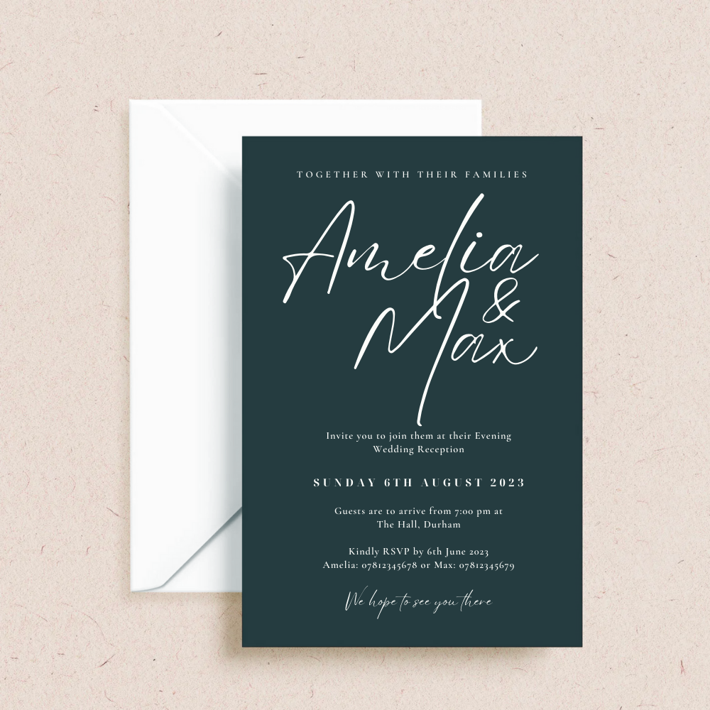Amelia Evening Wedding Invitation - The Ivy Collection | Luxury Wedding Stationery