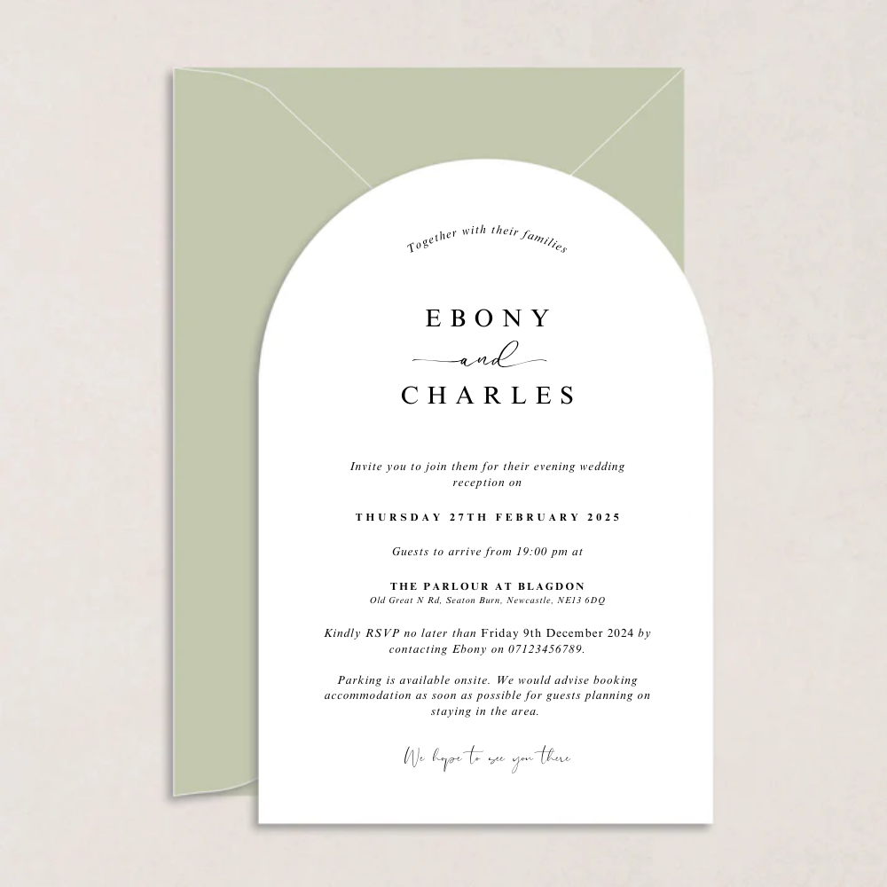 Ebony Evening Wedding Invitation