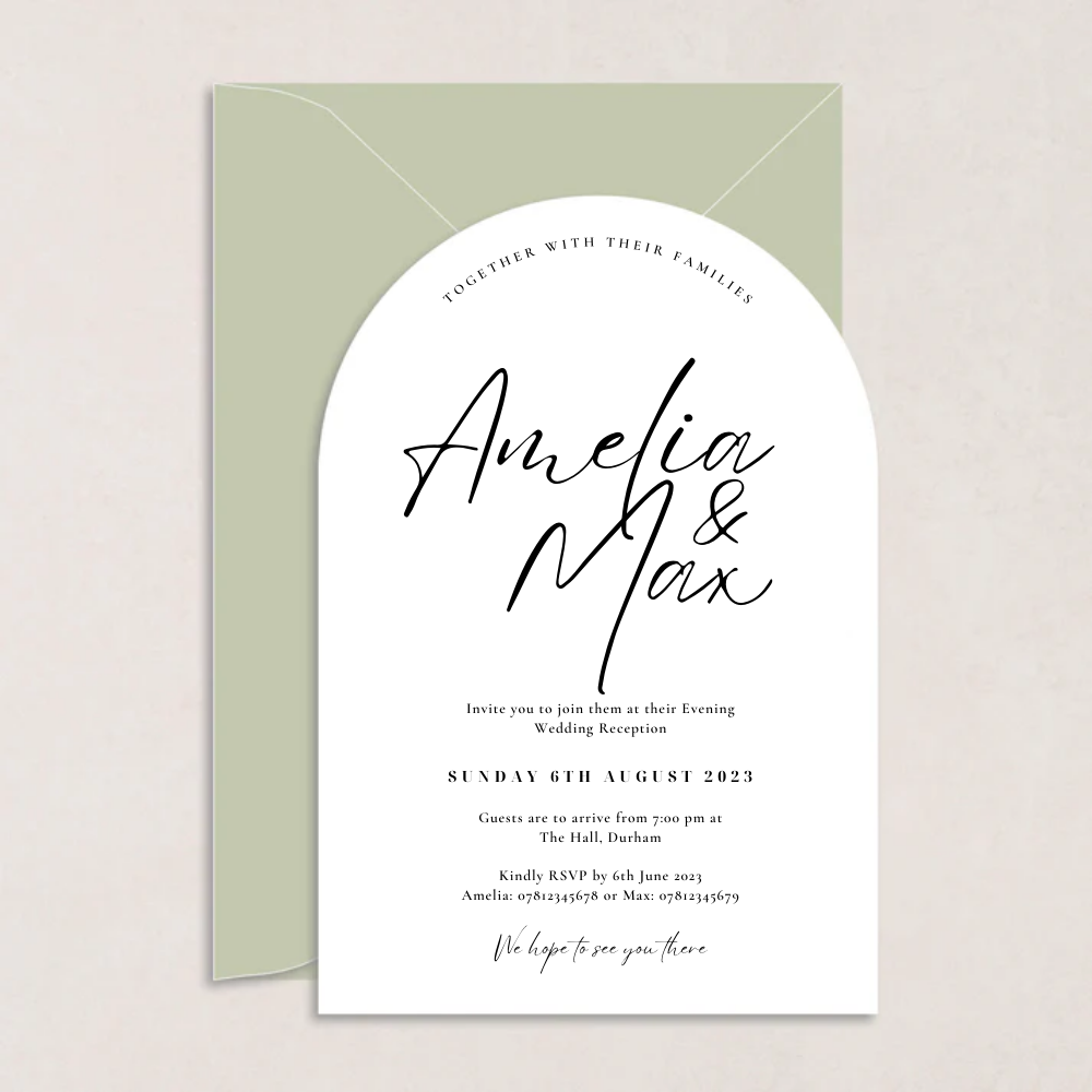 Amelia Evening Wedding Invitation - The Ivy Collection | Luxury Wedding Stationery