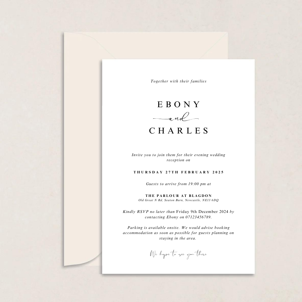 Ebony Evening Wedding Invitation