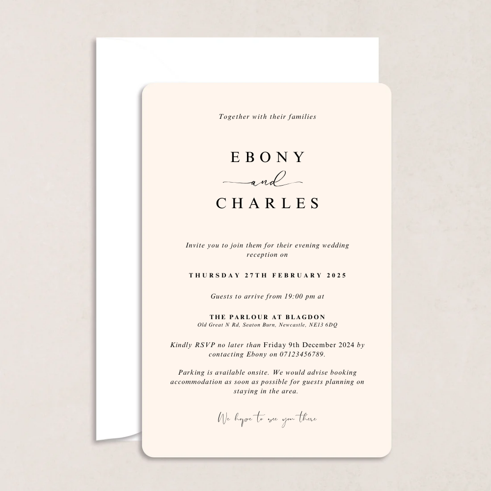 Ebony Evening Wedding Invitation
